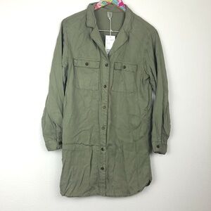 NWT H&M green lightweight coat size 4 // 0447